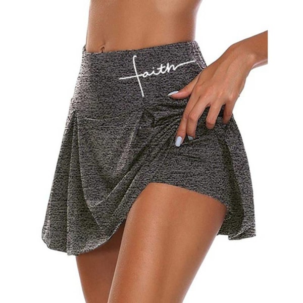 Kvinders højtaljede shorts Yoga Sport Fitness Tennis Hot Short Gray,3XL