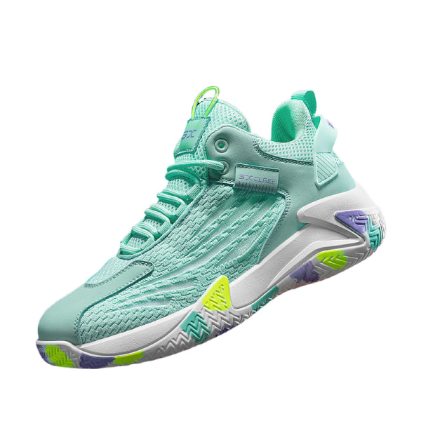 Herre komfortable runde sneakers åndbare basketballsko Grön 39