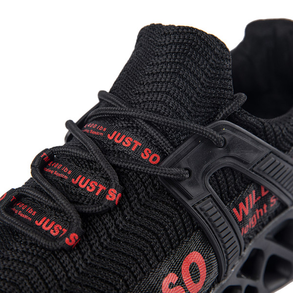 Unisex Athletic Sneakers Sports Løbetræner åndbare sko Black Red,37