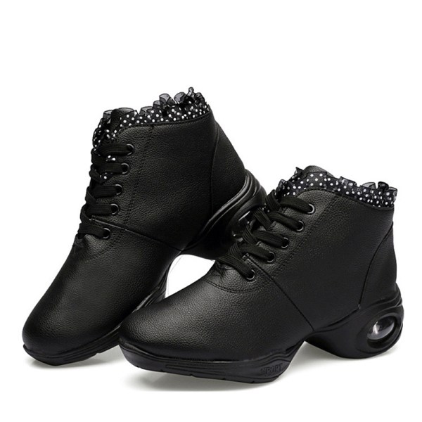 Dam Komfort Jazz Skor Athletic Non Slip Shoe Dancing Sneaker Svart-2 37