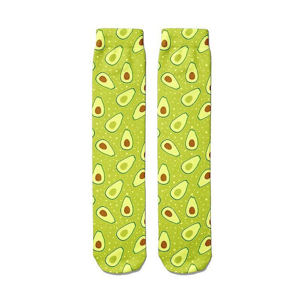 Gladt Sjovt Print Frugt Ananas Lange Sokker Kunst Dejlige Midt Rør Stilfulde Bomuldssokker Til Mænd Damer Style2