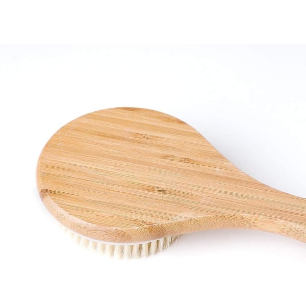 Bamboo Bath Brush - Long Handle - Natural Bristles - Exfoliating Massage