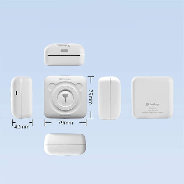 Bærbar Smart Fotoprinter Til Ios & Android Telefon White