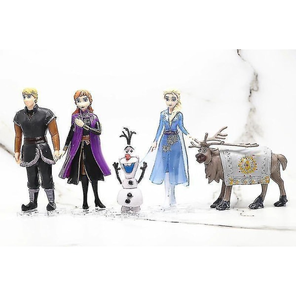 Disney Frozen 2 Elsa Anna Olaf Figures Model Princess Elza Girls Doll Toy Set|action Figures