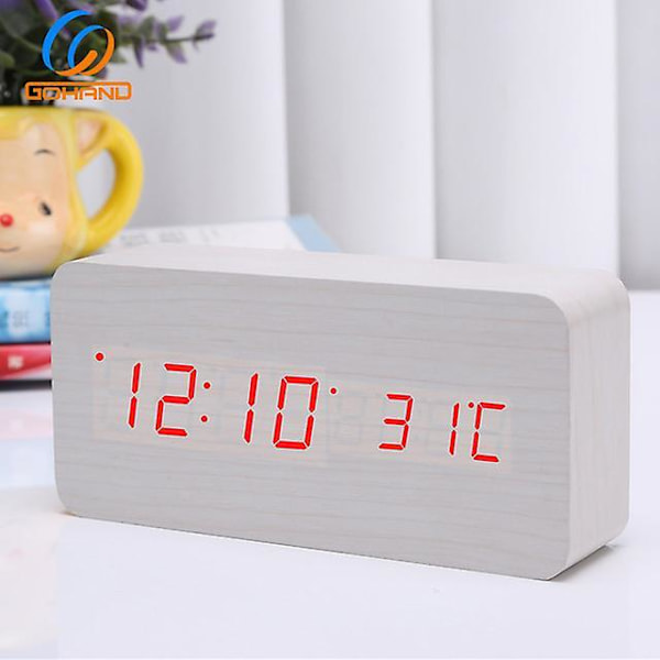 2022 New Simple Square Alarm Clock (display Time, Date And Temperature) In Various Colors