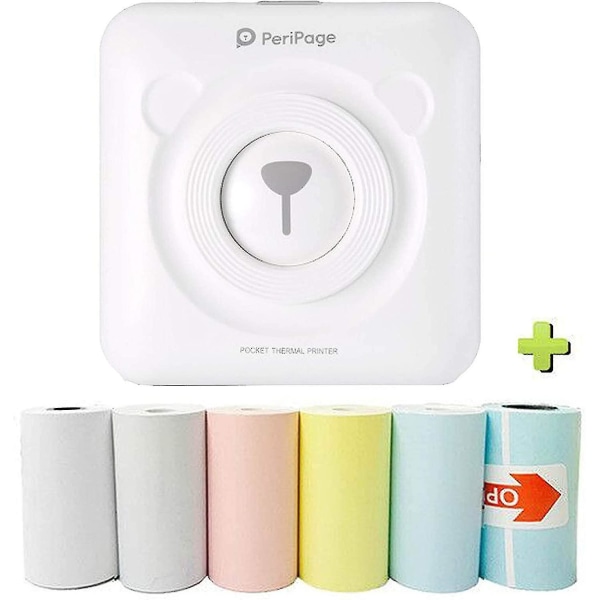 Mini Printer Portable Photo Printer Pocket Mini Printer Image Picture Printer Label With 6 Mobile Phone Printing Paper