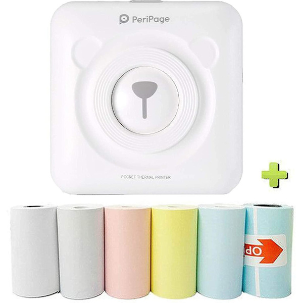 Mini Tulostin Kannettava Valokuvatulostin Tasku Mini Tulostin Kuva Kuvatulostin Tarratulostin 6 Mobiilipuhelimen Tulostuspaperilla