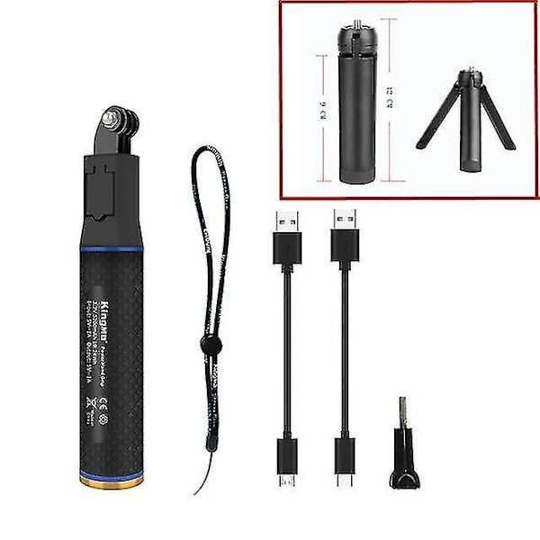 Ny 2-i-1 Selfie Stick & Powerbank 5200mah Batteri Håndgreb Tripod F Standard 12cm tripod