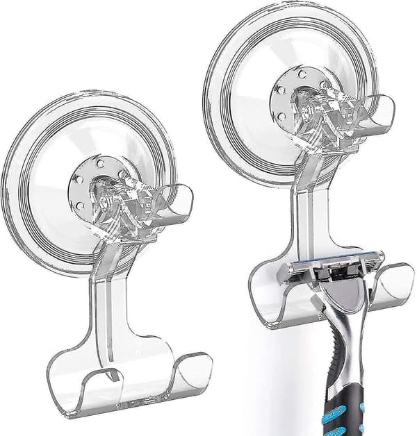 Shower Suction Hooks, 2 Pack Suction Hooks Removable And Reusable Razor Hoo