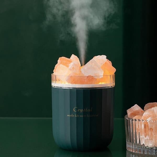 Bærbar USB Luftfukter Krystall Saltstein Aroma Olje Diffuser For Hjem Dekor Bil Skrivebord Luftrenser Sprøyte Krystall Diffuser white