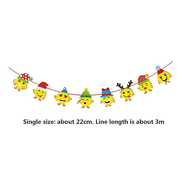 3/4/5 Pieces Christmas Banners Flags Paper Hanging Bunting Garl 4 3PCS
