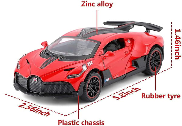 Bugatti Divo Støpt Bil, sinklegering Støpemodell Leketøy Bil Trekk Tilbake Ca