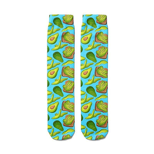 Gladt Sjovt Print Frugt Ananas Lange Sokker Kunst Dejlige Midt Rør Stilfulde Bomuldssokker Til Mænd Damer Style7