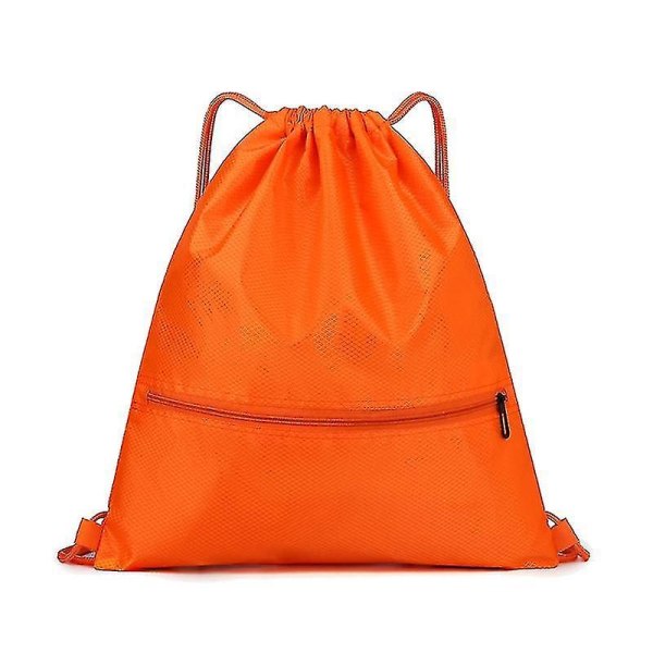 Unisex Snørepose Sports Gymnastiktaske Dagstursrygsæk Svømning Skole Rygsæk Strand Rejse Shopping Taske Orange Large Small