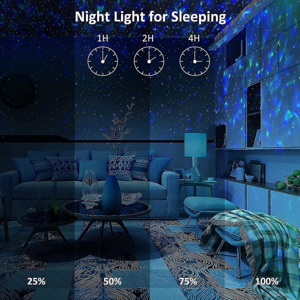 Galaxy Projektor, Stjernelys Projektor LED Lys Soverom Med Bluetooth