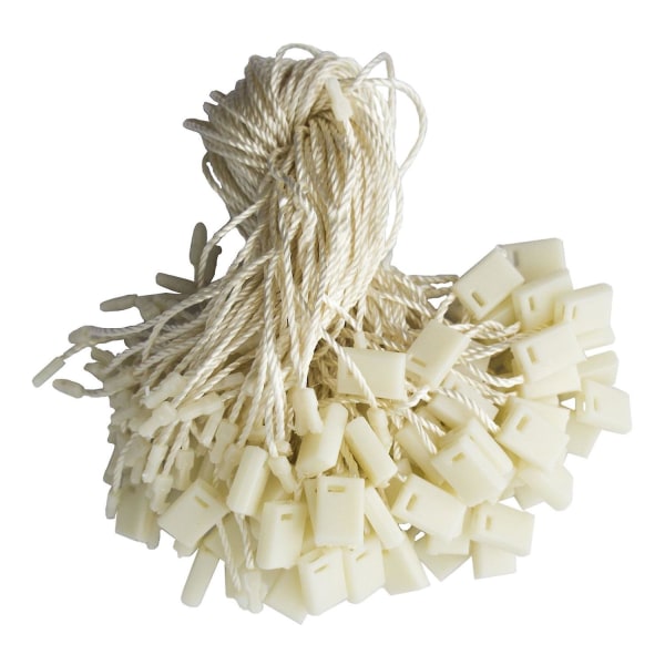 100pcs Nylon String Hang Tag Fasteners Ivory 100 pcs