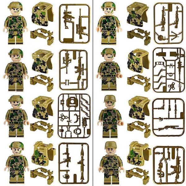 12PCS SWAT Marines City Police Warrior Minifigures Building Blocks Dolls with Accessories Min Figures