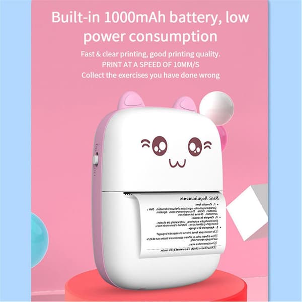 Mini taskuterminen tulostin langaton Bluetooth-valokuvatulostin White Pink