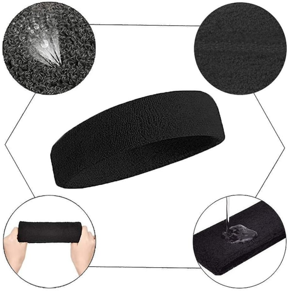 10 Pieces Sports Headband For Men And Women, Sweatband, Elastic Hair Band Non Slip Moisture Wicking Cotton Headband For Sports