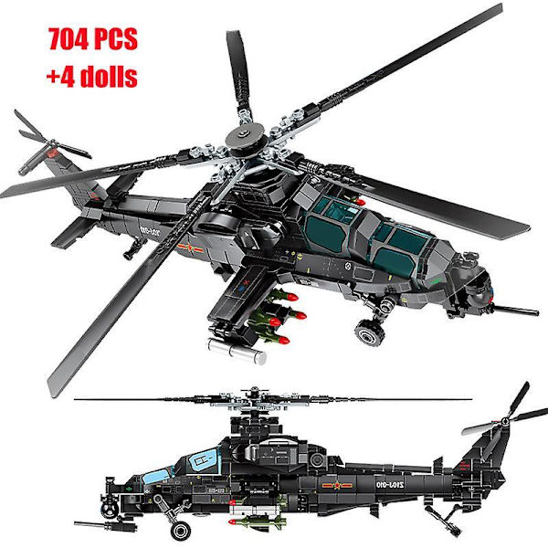 Sembo Teknisk Militær Bevæpnet Helikopter Modell Byggeklosser Sett Swat Politi Jagerfly Klosser Gunship Leker For Gutter Uten Original Esken