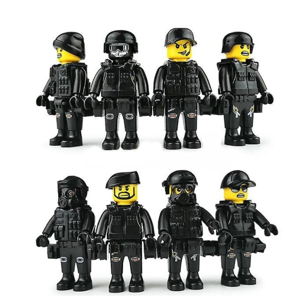 Military Special Forces Soldiers Bricks Figures Guns Weapons Compatible Armed SWAT Building Blocks