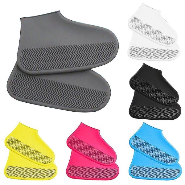Silicone Waterproof Shoe Covers Reusable Rain Shoe Covers GREY L
