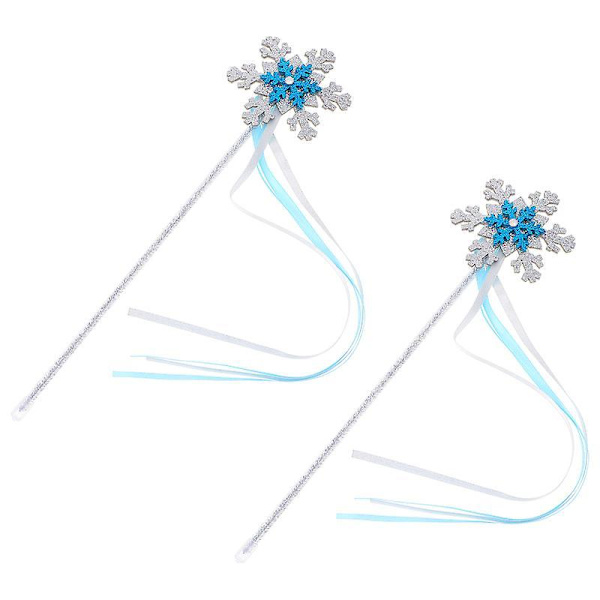 2 stk. Tryllestav med snefnugdesign