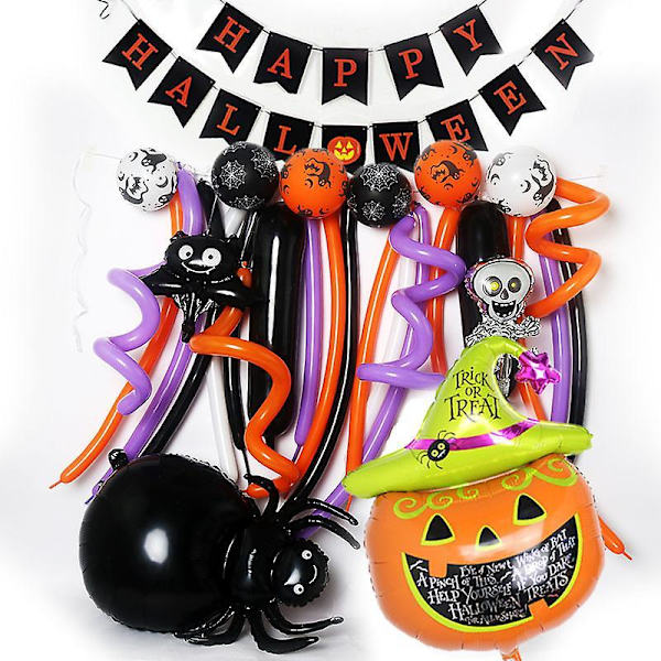 Halloween Noita Hämähäkki Kallo Lateksipallo Halloween Juhlat Taustaseinän Koristelu D