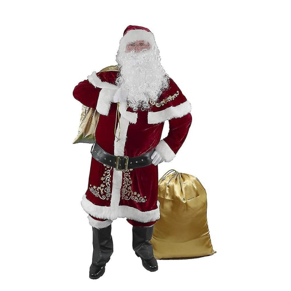 Mens Santa Costume Set Christmas Deluxe Adult Suit 5XL