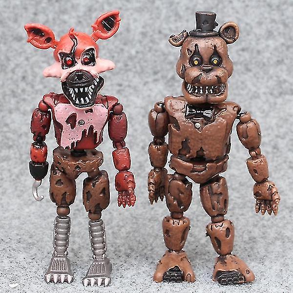 14.5-17cm 6pcs/lot Pvc Five Nights At Freddy's Action Figure Fnaf Bonnie Foxy Freddy Fazbear Bear Dolls Toys