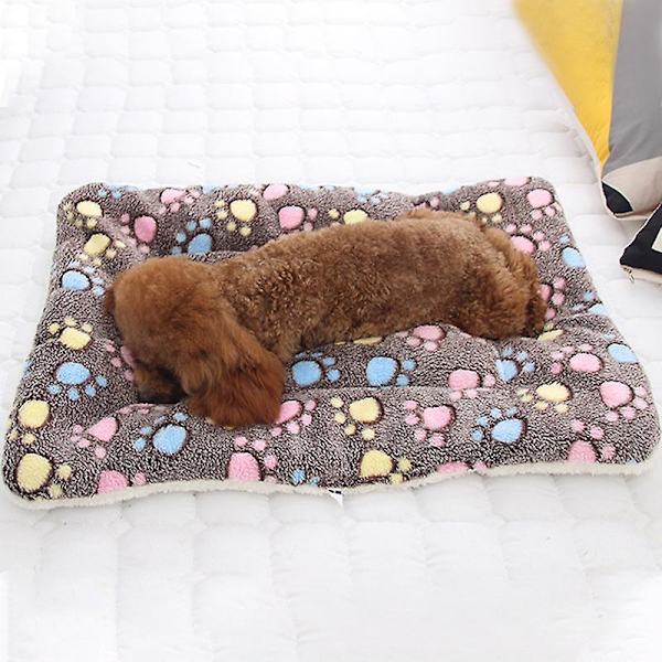 Hvalpe Tæppe Kæledyrs Seng Kat Hunde Seng Madras Hundegård Hyggelig Blød Varm Kasse Måtte Multicolor Footprint 69 x 52cm