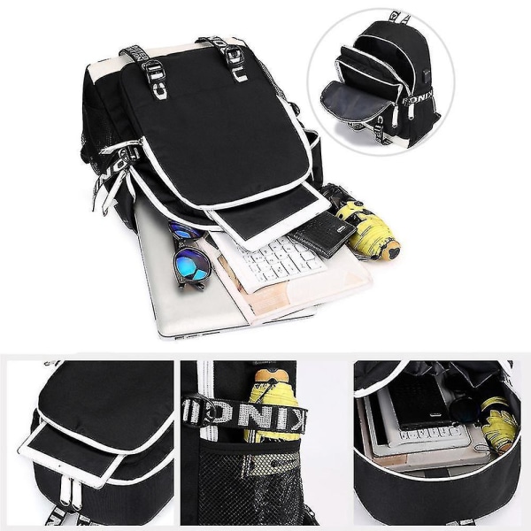 Marshmello-reppu USB-latauksella, suuri kapasiteetti, opiskelijoiden koululaukku Color-5