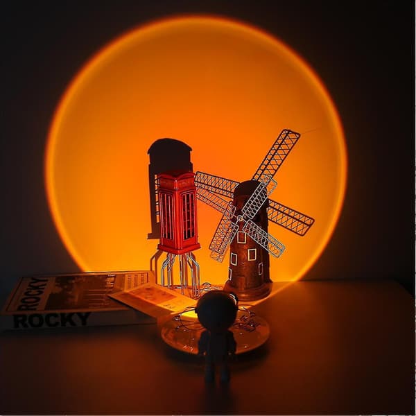 Mini Astronaut Solnedgangslys Solen Går Aldrig Ned Projektionslys Atmosfære