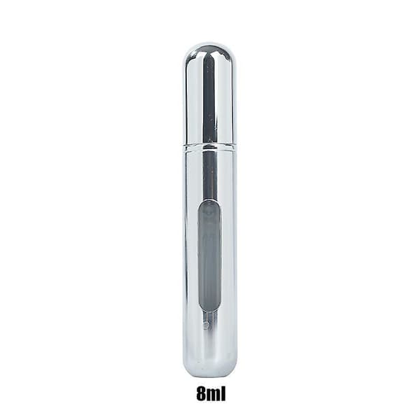 8ml Bærbar Mini Gjenfyllbar Parfymeflaske Med Spray 8ml bright silver