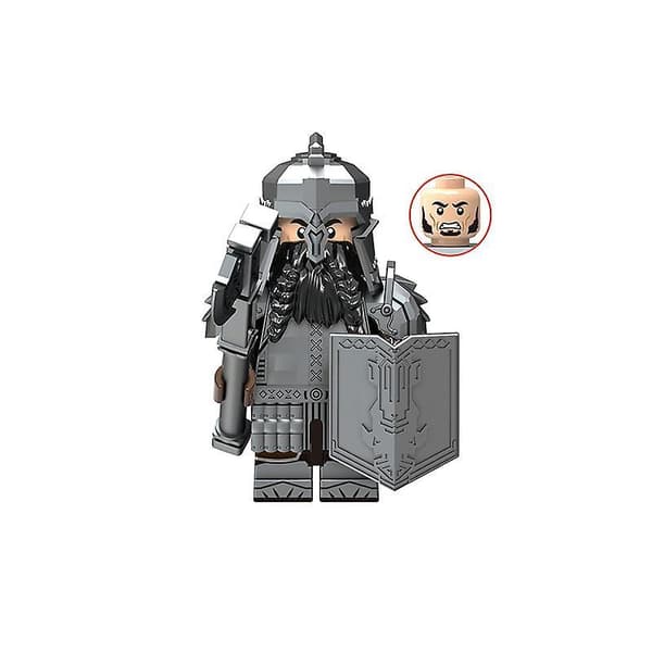 8pcs Medieval Series Dwarf Warrior Warrior Small Particle Building Block Minifigure