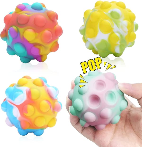 Pop It Stressbold Fidget Legetøj 3d Sensorisk Tryk Boble Popper Bold Autisme Stress Relief Gave Blue