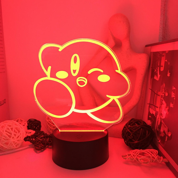 3d Illusion Night Light, 16 Colors Changing With Remote, Kids Bedroom Decor(kirby)