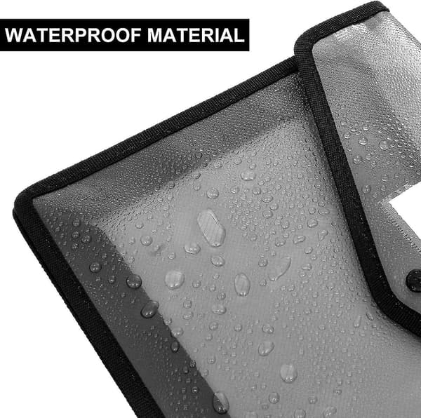 6-pak A4 Sort Plast Dokumentmappe Vandtæt Wallet Mappe Med Lomme Gave