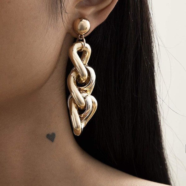 Cuban Link Chain Drop Dangle Earrings Link Studs Earrings Fashion Jewe