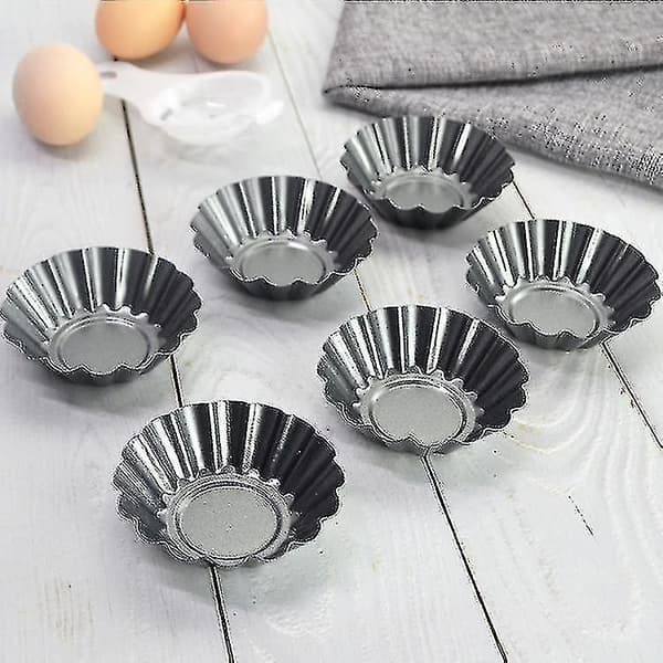 6-pakning Eggeterteform, Mini Muffinsformer i Karbonstål, Slippbelegg Cupcake Kakeformer