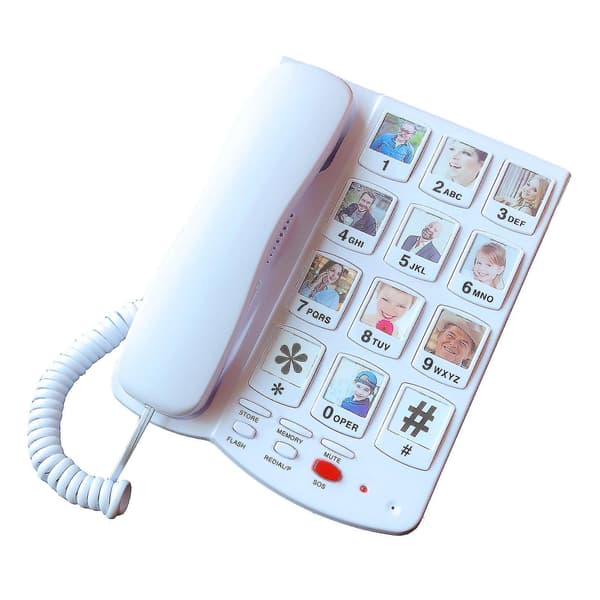 Fastnet Telefon med Store Knapper til Ældre Seniorer, Stor Knap Fastnettelefon