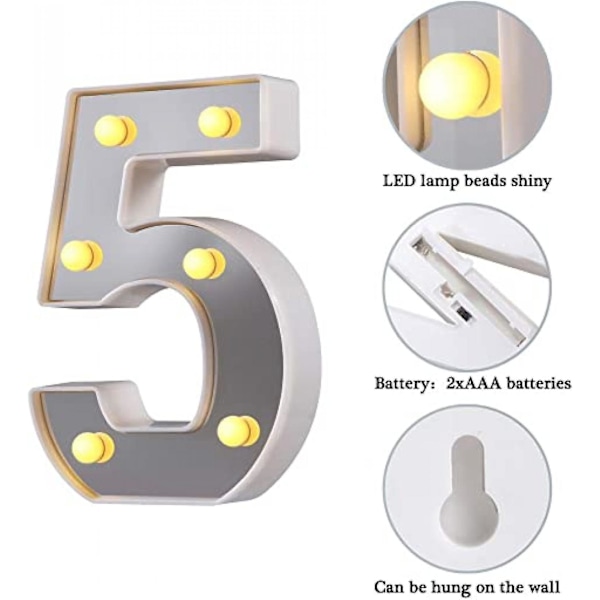 LED Marquee Bogstav Lys 26 Alfabet Lysende Bogstaver Skilt Perfekt Til Natlys Bryllup Fødselsdagsfest Julelampe Hjemmebar Dekoration B09 5