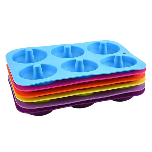 Fondantform Donuts Form Multi-brug Silikone Chokolade Cupcake Bageform Til Køkken Dark Purple