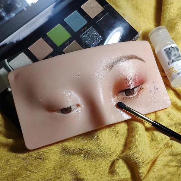 Makeup Practicing Aid Face Eyes Make Up Practice Training Mannequin Silicone Board For Cosmetologist