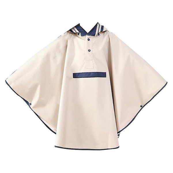 Kids Raincoat Poncho Waterproof Capes Rain Hooded One-piece Rainwear (beige) - Size M