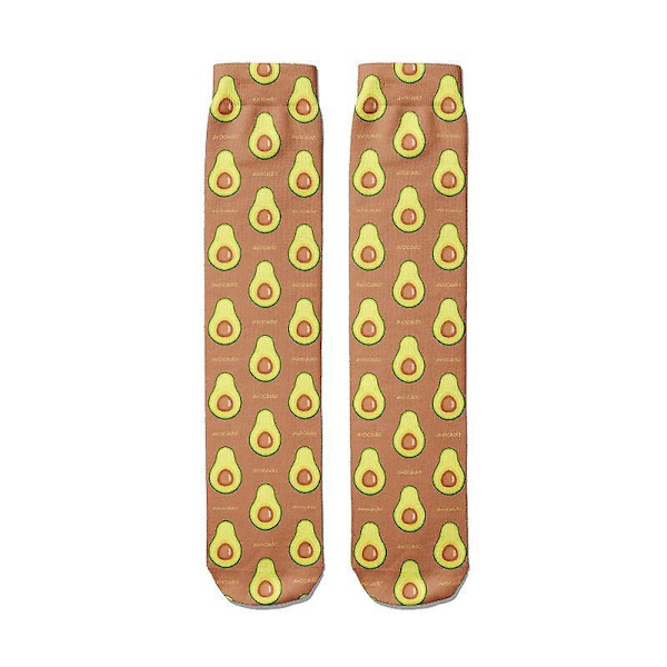 Gladt Sjovt Print Frugt Ananas Lange Sokker Kunst Dejlige Midt Rør Stilfulde Bomuldssokker Til Mænd Damer Style4