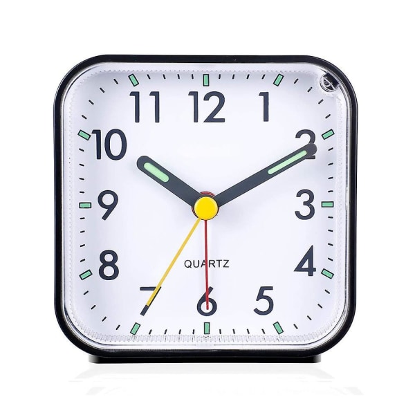 Silent Analog Alarm Clock Non Ticking, Gentle Wake, Beep Sounds Black