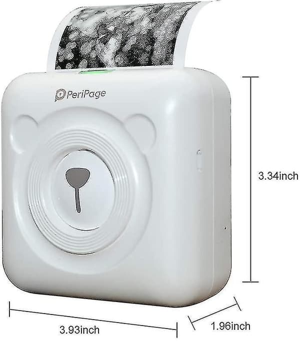Mini Printer, Trådløs Termisk Etiketprinter, Sticky Note Kvittering, Egnet Til Android Ios Smart Phone Windows, Med 6+1 Ruller Udskriftspapir white