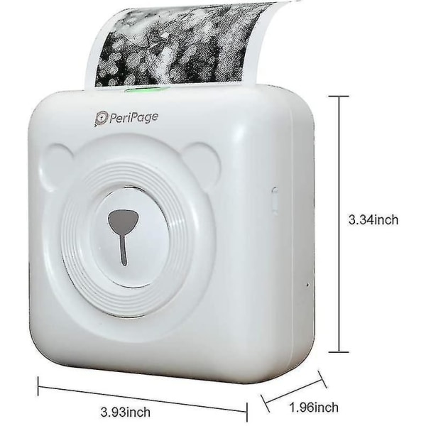 Mini Printer, Wireless Thermal Label Printer, Sticky Note Receipt, Suitable For Android Ios Smart Phone Windows, With 6+1 Printing Paper Roll white