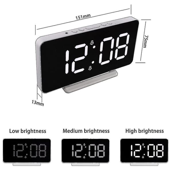 Digital Alarm Clock, Led Dimming Display Alarm Clock With Power